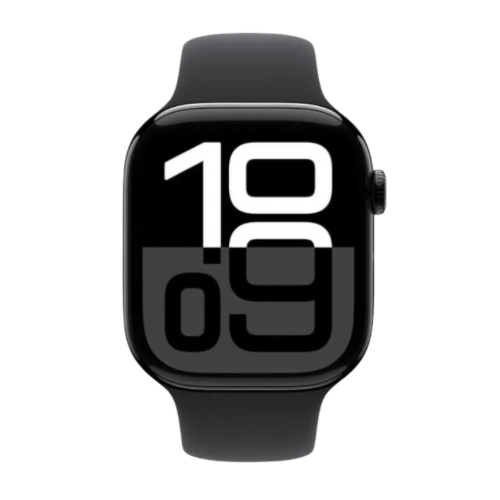 Apple Watch Series 10 GPS + Cellular 46mm Jet Black Aluminum Case with Black Sport Band M/L
